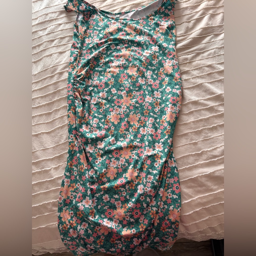 Floral Green maternity dress